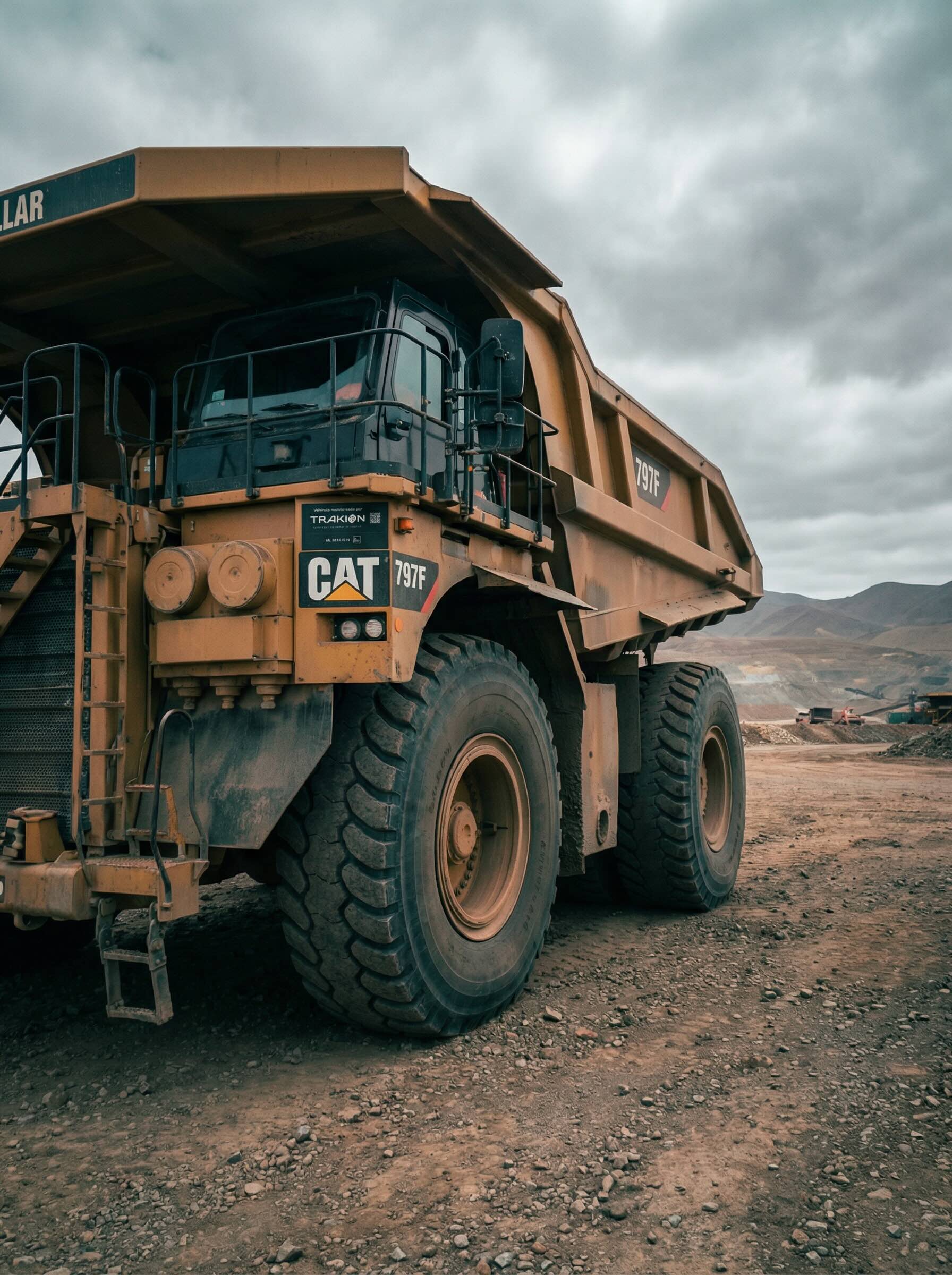 Camión CAT 797F con dispositivo Trakion instalado en faena minera